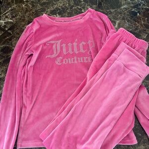 Juicy Couture Kids Velour Pink Pajama Set